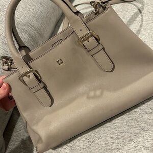 Kate Spade Taupe Satchel with Gold Accents